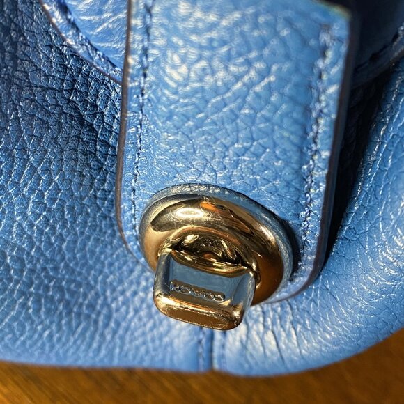 Coach Edie 31 36465 Blue Pebble Leather Embossed Horse & Carriage Shoulder Bag - Picture 7 of 16